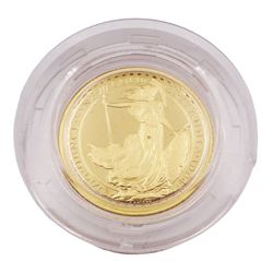 Queen Elizabeth II 1994 gold proof 1/10 ounce Britannia coin, cased with certificate