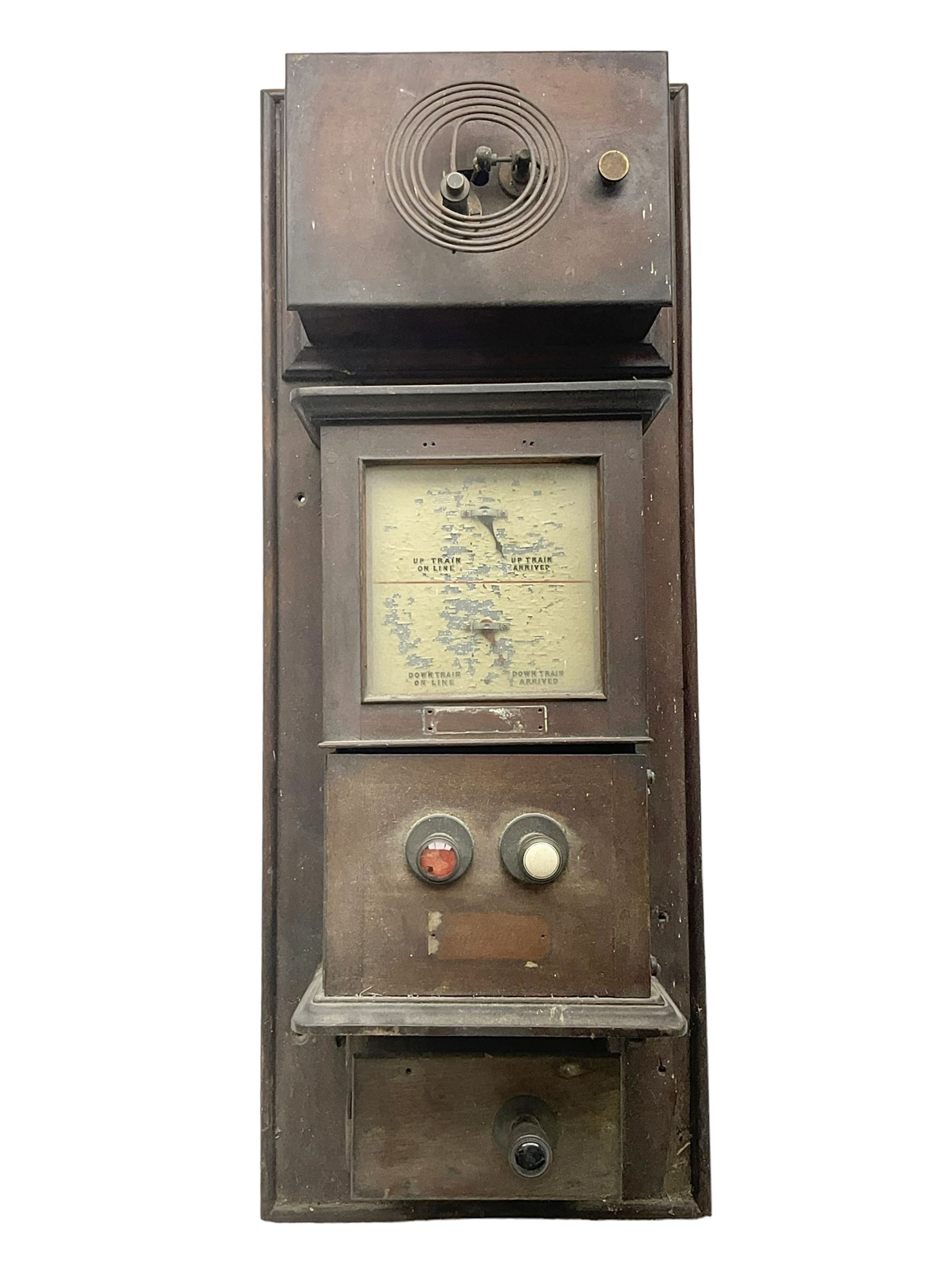 Railway  repeater signal box, with signals for train on line and arrival, H97cm