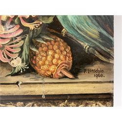 Frank Lonsdale (Scarborough 20th Century): Floral Still Lifes, pair oils on canvas board signed and dated 1970 and 1968, 72cm x 63cm (unframed) (2)