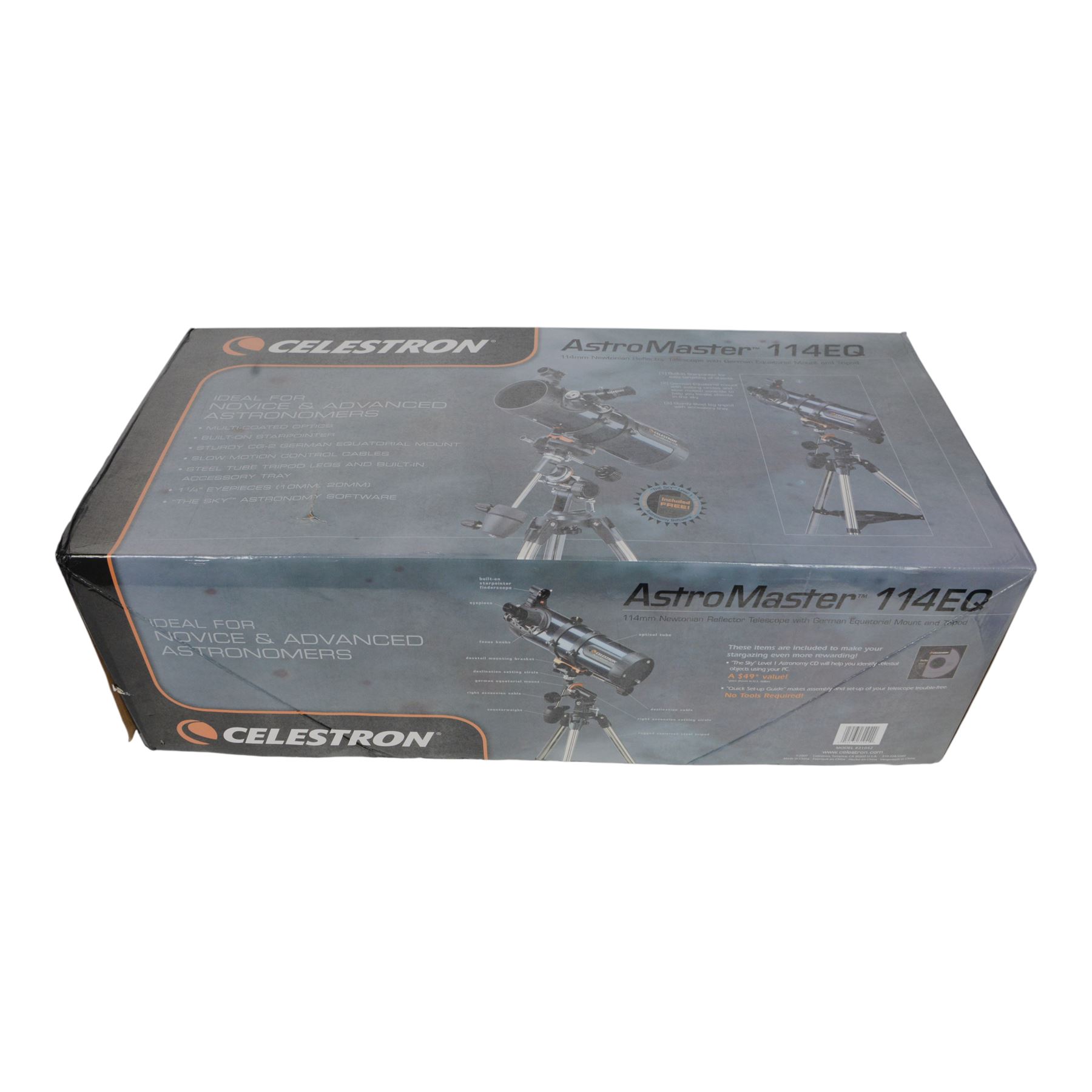 Celestron AstroMaster 114EQ telescope, boxed