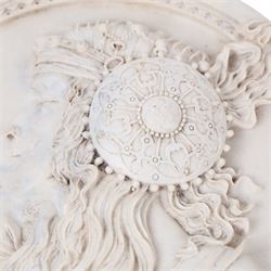 Set of six Art Nouveau style resin plaques , D20cm