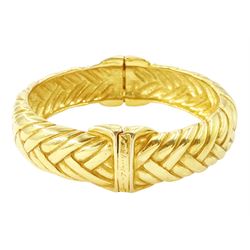 Yves Saint Laurent gilt metal 'quilted' bangle