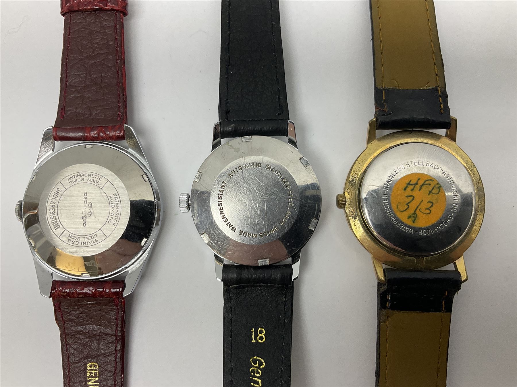Eight automatic wristwatches including Corvette, Levea, Renis, Allaine, Jules Jurgensen, Nivada Zaigor and Kasper