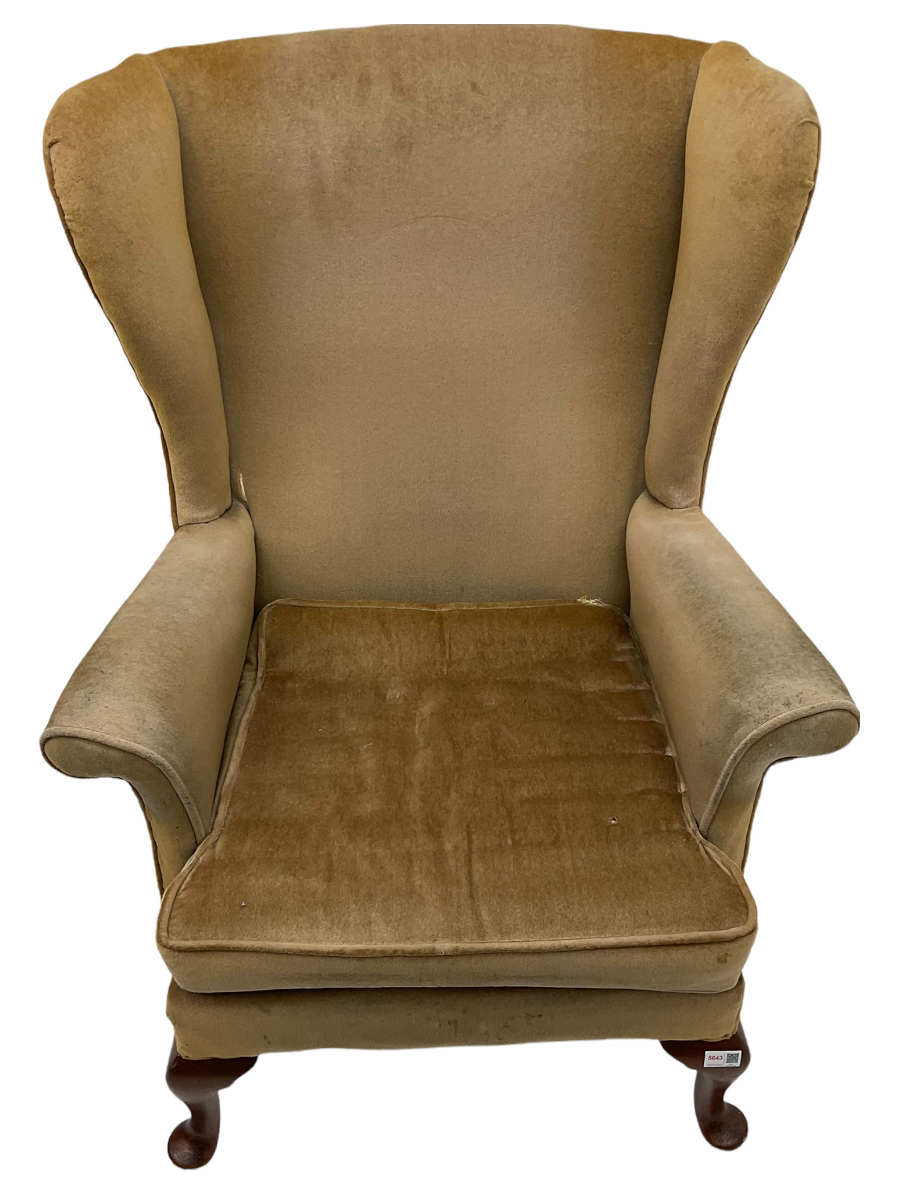 Parker Knoll wing back upholstered armchair, and two 19th century
