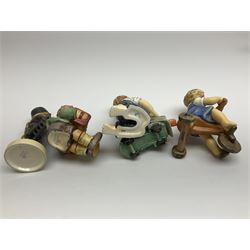 Twenty six Hummel figures by Goebel, to include Fire Fighter, Band Leader and Spring Sowing