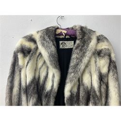 1980s Kohinoor mink 3/4 length coat, with embroidered floral lining, retailed by Ross Furriers Ltd, L112cm