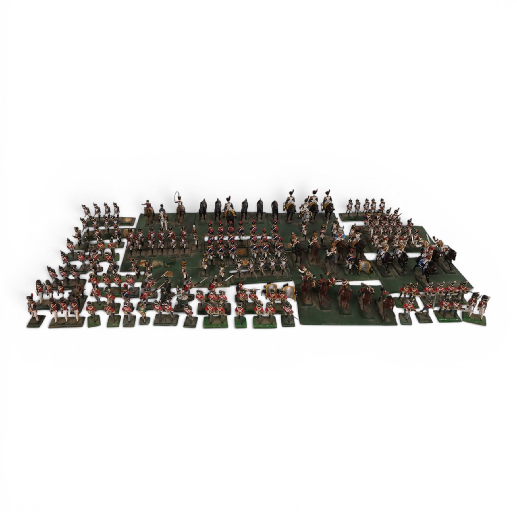 Collection of hand-painted 25-28mm lead soldiers, including Roman soldiers, Napoleonic Soldiers and Mounted Cavalry etc