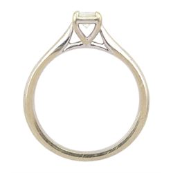 18ct white gold single stone princess cut diamond ring, diamond approx 0.25 carat