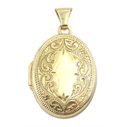 9ct gold locket pendant, hallmarked