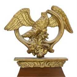 George III Chippendale design mahogany and parcel-gilt tripartite fret mirror with Hoho bird pediment