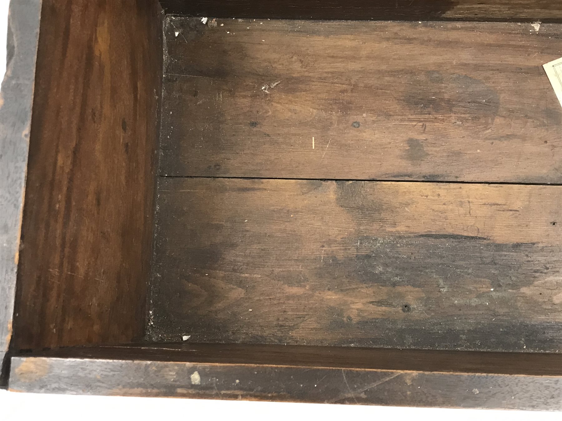 Seaman's camphorwood chest with hinged lid and rope handles, on platform base, stamped W.Cooper Hull, W105cm H48cm D41cm