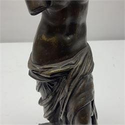 After the Antique; bronzed figure of the Venus De Milo, H26cm 