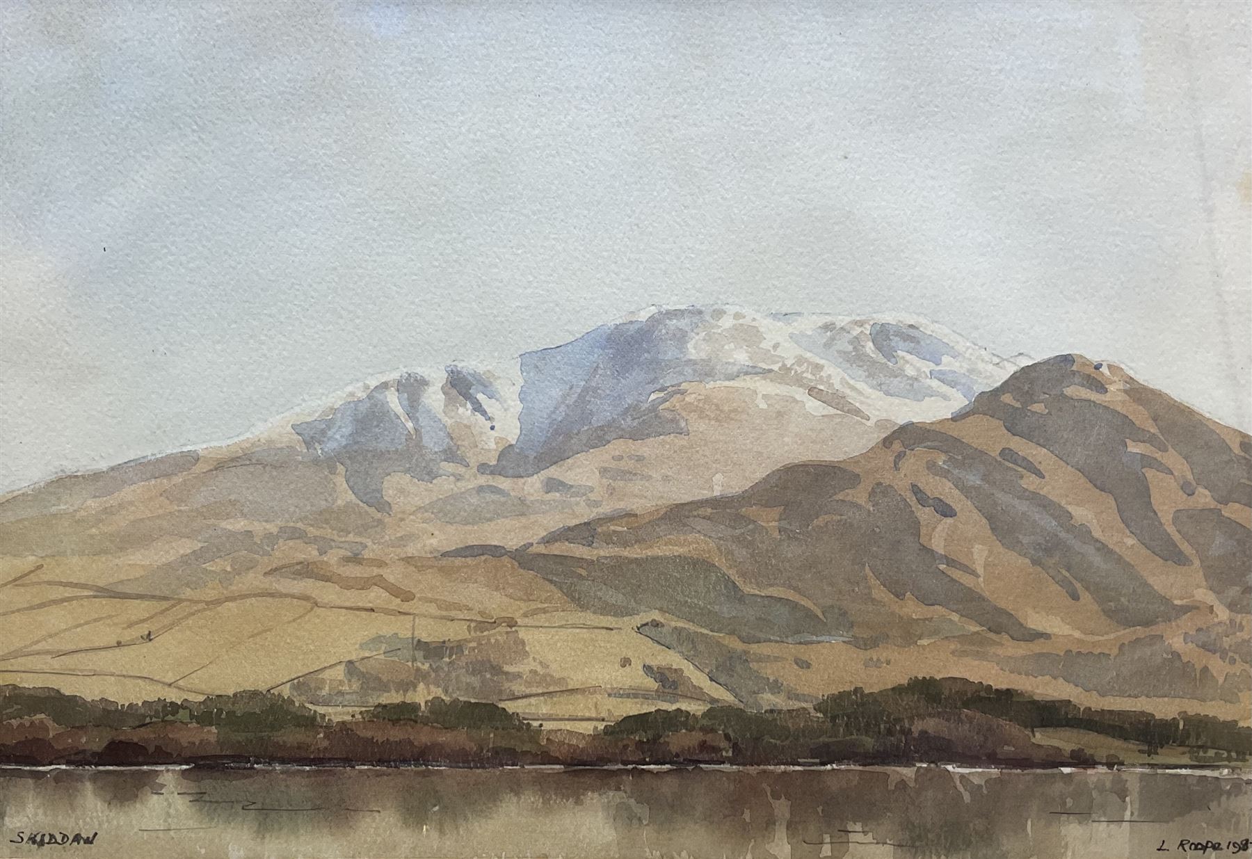 Len Roope (British 1917-2005): 'Skiddaw', watercolour signed titled and dated 1987, 24cm x 34cm 