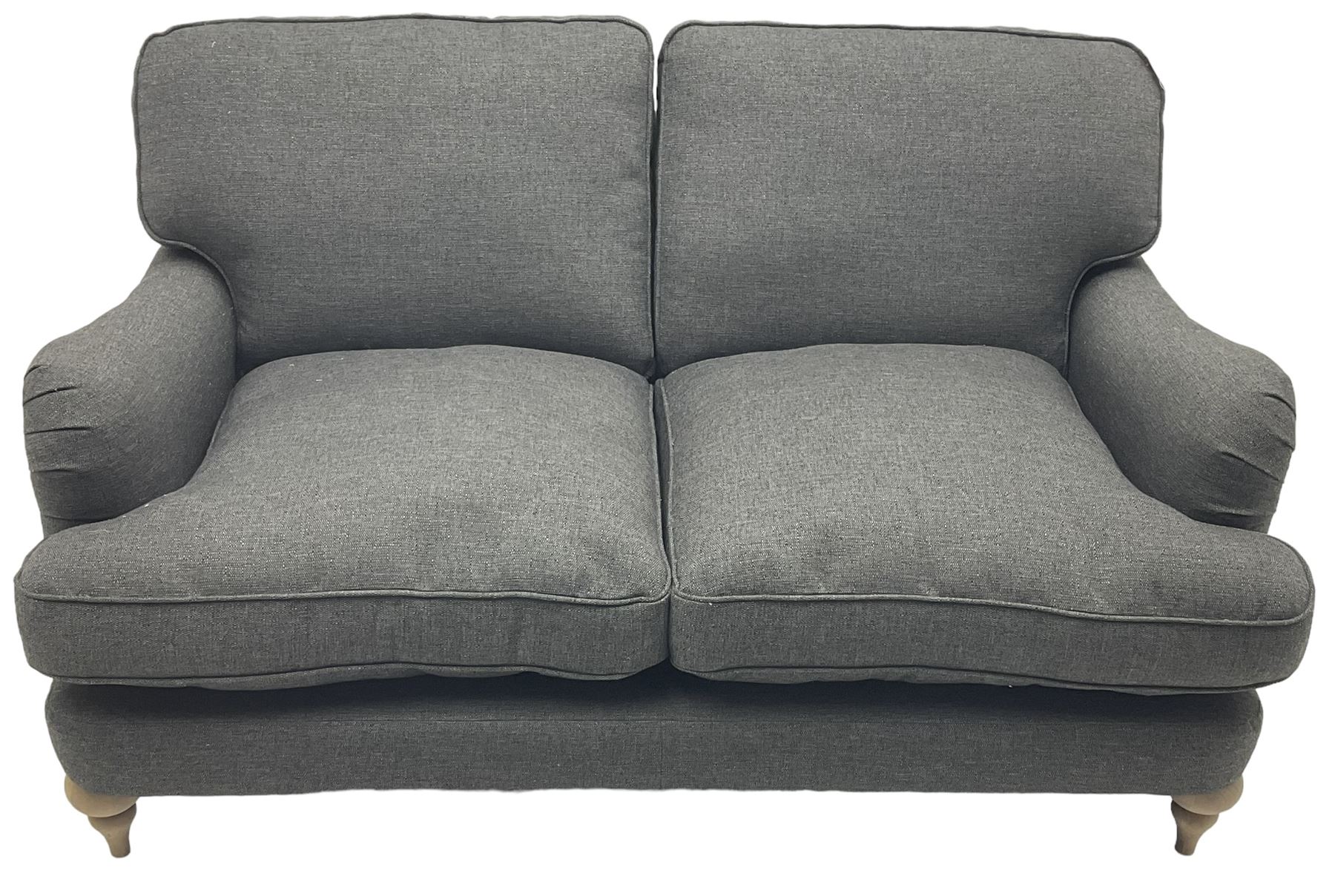 Marks and Spencer - 'Rochester' two-seat sofa on turned light wood feet, upholstered in charcoal fabric 