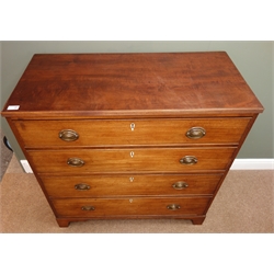 Early 19th century mahogany bedding chest, two long deep drawers, shaped bracket feet, W96cm, H100cm, D46cm  