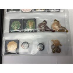 Enamel Horse racing members badges, together with three framed signed racing characters jockey prints, including Steve Smith Eccles, Willie Shoemaker and Greville Starkey, and one other print