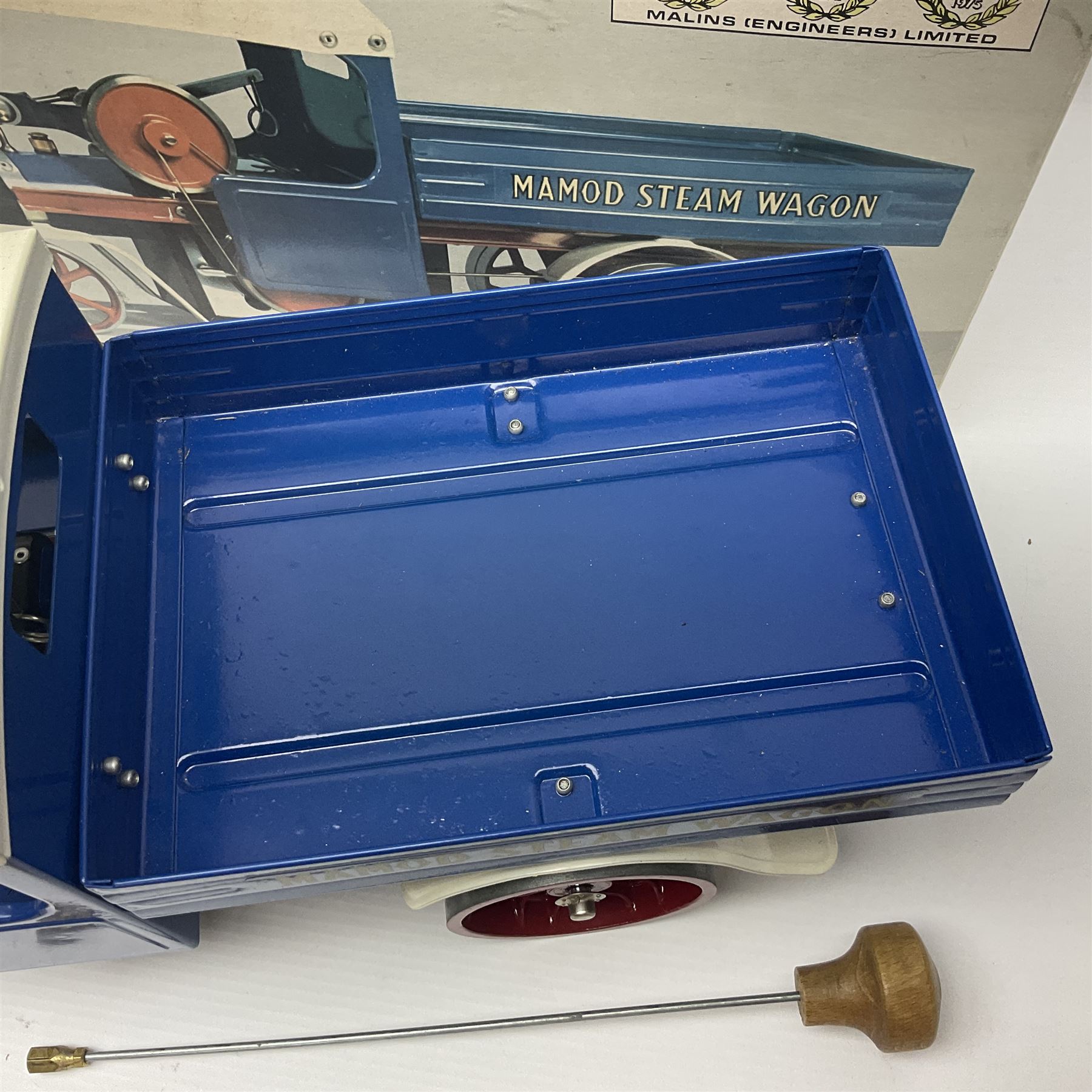 Mamod SW1 ‘Steam Wagon’ live steam, in blue and red, in original box 