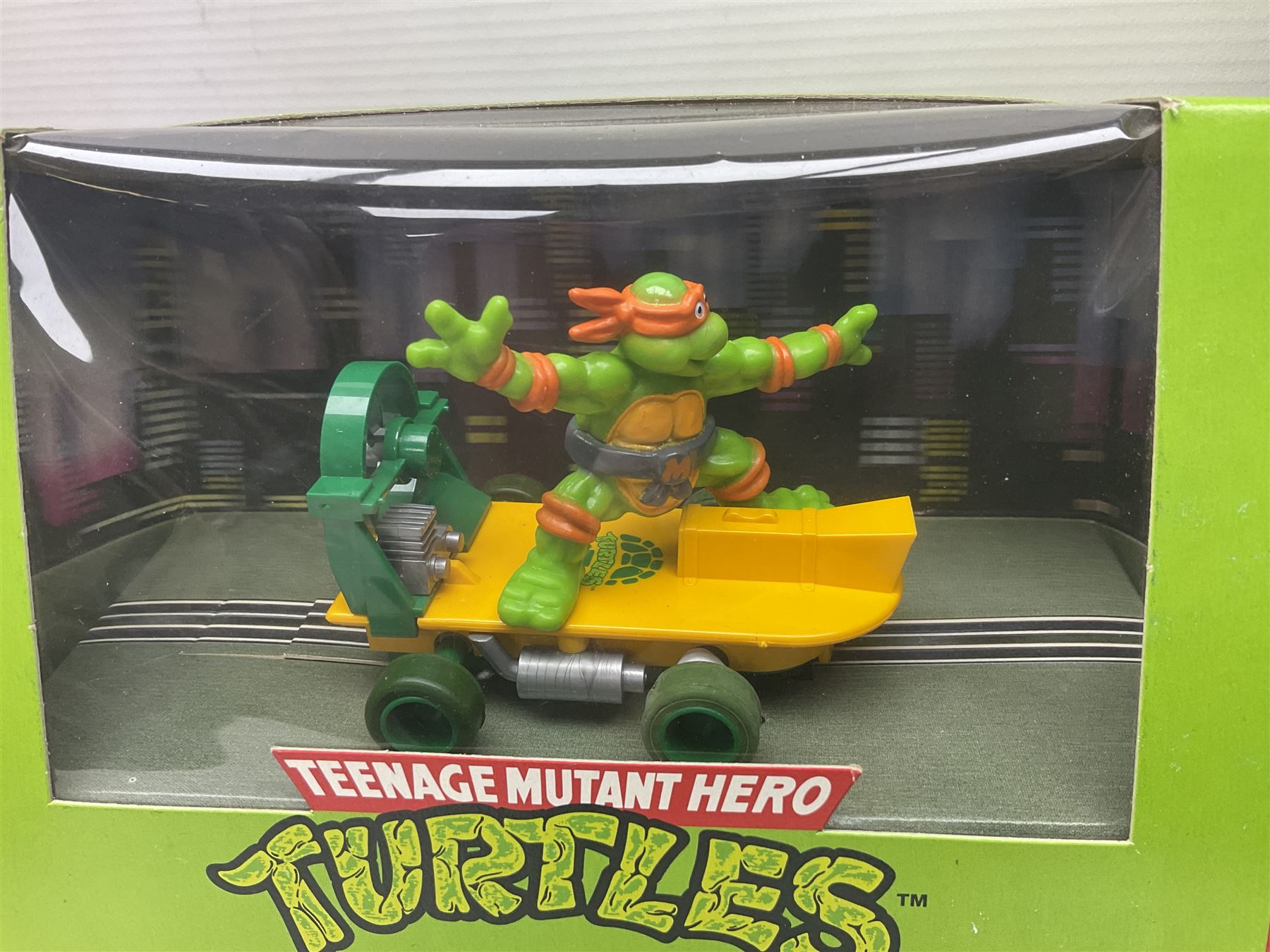 Scalextric - eight Hornby Teenage Mutant Ninja Turtles slot cars, nos.C130, C131, C132, C134, C338, C339, C421 & C422; and two further Scalextric slot cars, C465 Batmobile and C139 Parmalat Brabham; all boxed (10)