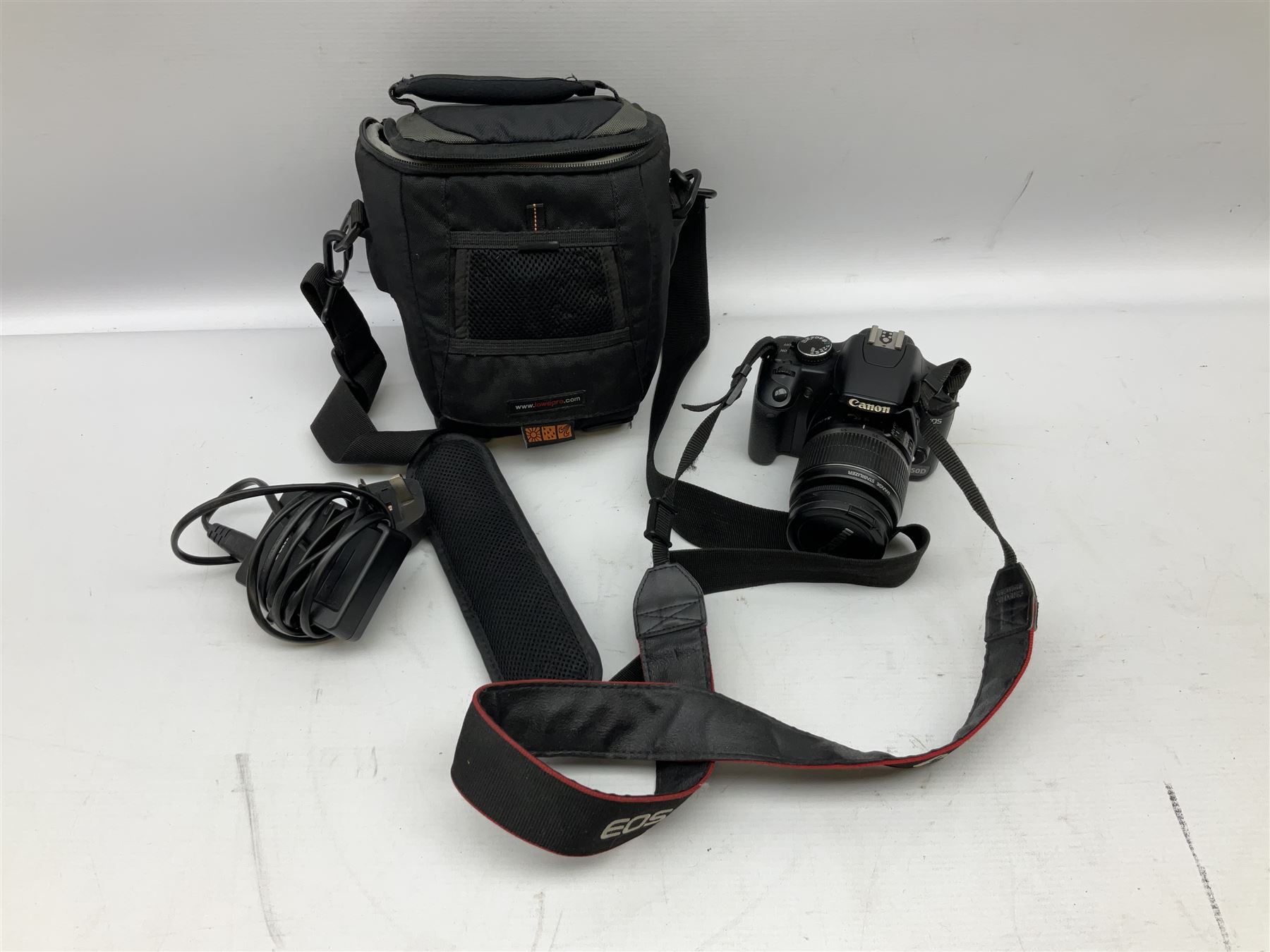 Canon EOS 450D camera with Canon Zoom lens 'EF-S 18-55mm 1:3.5-5.6 IS' with carry bag