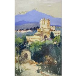 Frank Henry Mason (Staithes Group 1875-1965): Continental Castle - Playing Card Design, wa...