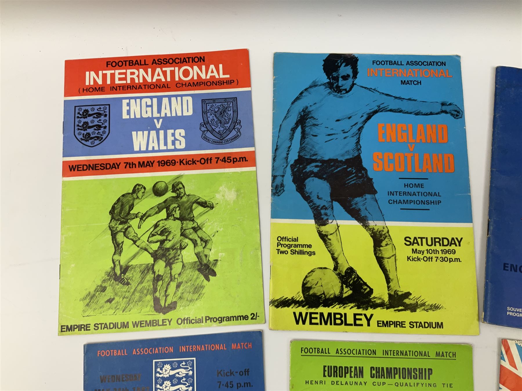 Football - 1966 World Cup Final programme; and five other 1960s programmes for England Internationals against Scotland (1967), Wales (1969), N. Ireland (1967), Spain (1967) and Sweden (1968) 