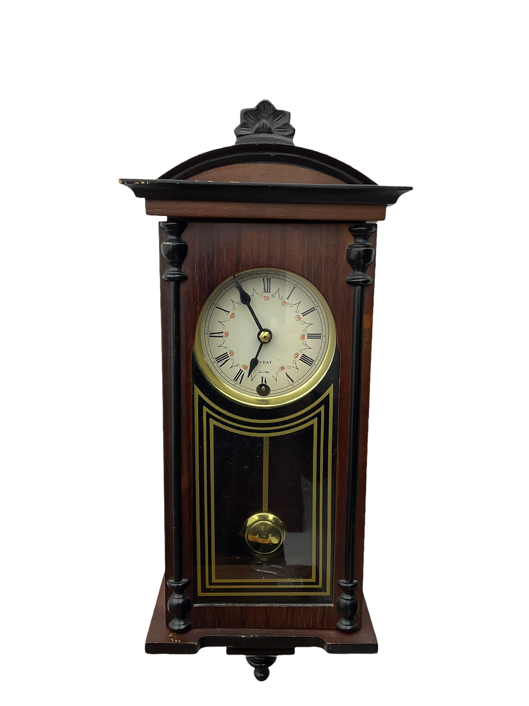 Oak striking mantle clock with a Smiths movement and a 31 day timepiece spring driven wall clock.