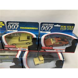 Corgi - The Ultimate Bond Collection - sixteen die-cast model vehicles from Goldfinger, Thunderball, Moonraker, Live and Let Die, A View to a Kill, For Your Eyes Only, Octopussy etc; all in window boxes (16)