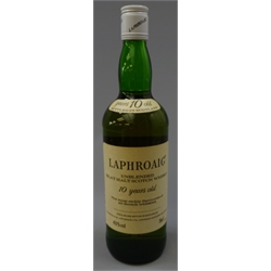 Laphroaig Unblended Islay Malt Scotch Whisky, 10 years old, 75cl 40%vol, pre Royal Warrant, 1btl  