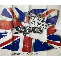 An original promotional poster for Sex Pistols - Anarchy In The UK, H72cm L97cm.