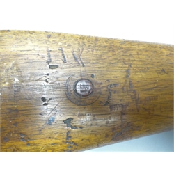  19th century French carbine converted to percussion cap with walnut stock, 54cm barrel, plain lock inscribed Mri.Rlc. de Oulle, numerous other impressed proof marks and numbers, 93cm overall  