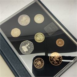 Ten The Royal Mint United Kingdom proof coin collections, dated 1983, 1984, 1985, 1986, 1987, 1992, 1994, two 1997 and 1998 all in blue folders with certificates