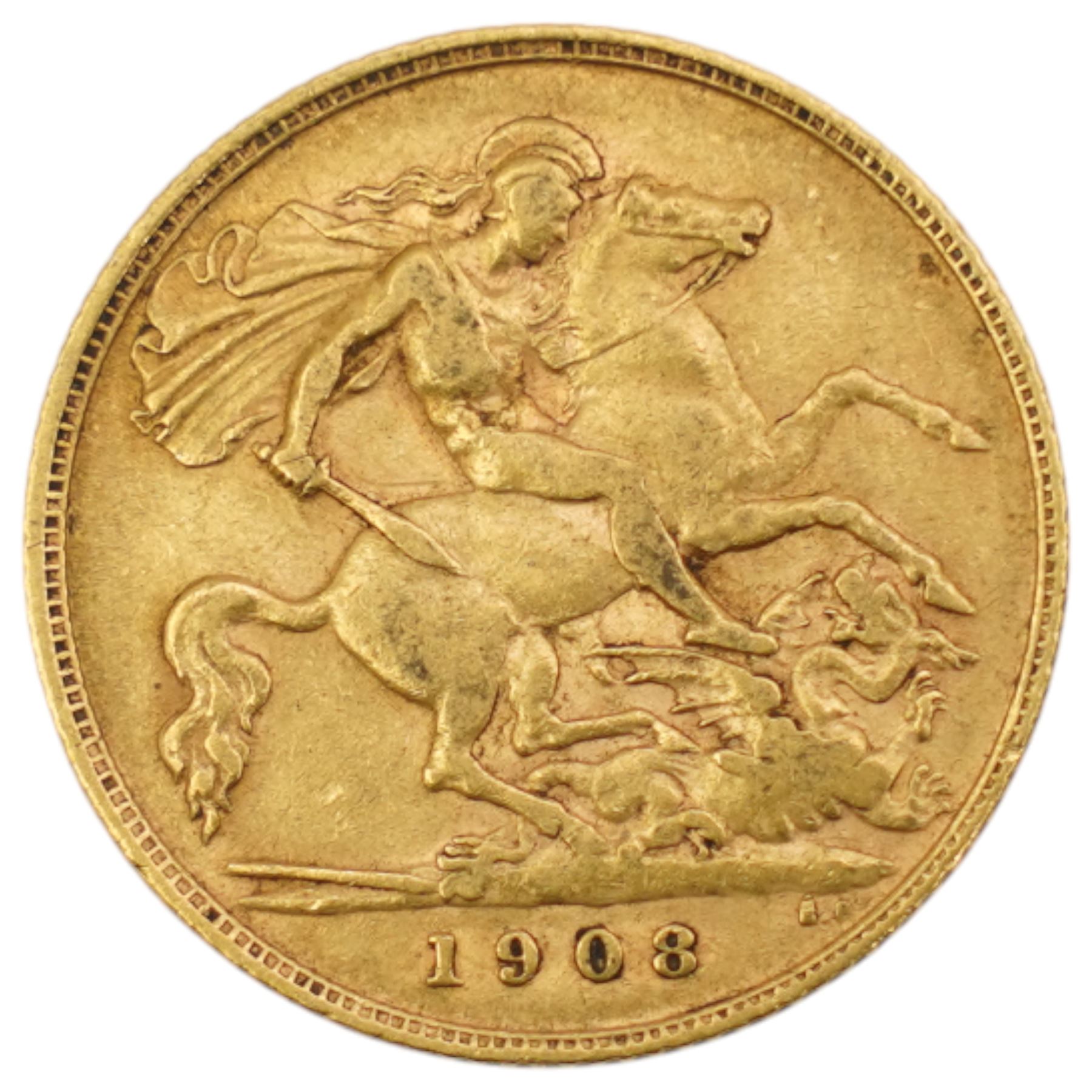 King Edward VII 1908 gold half sovereign coin
