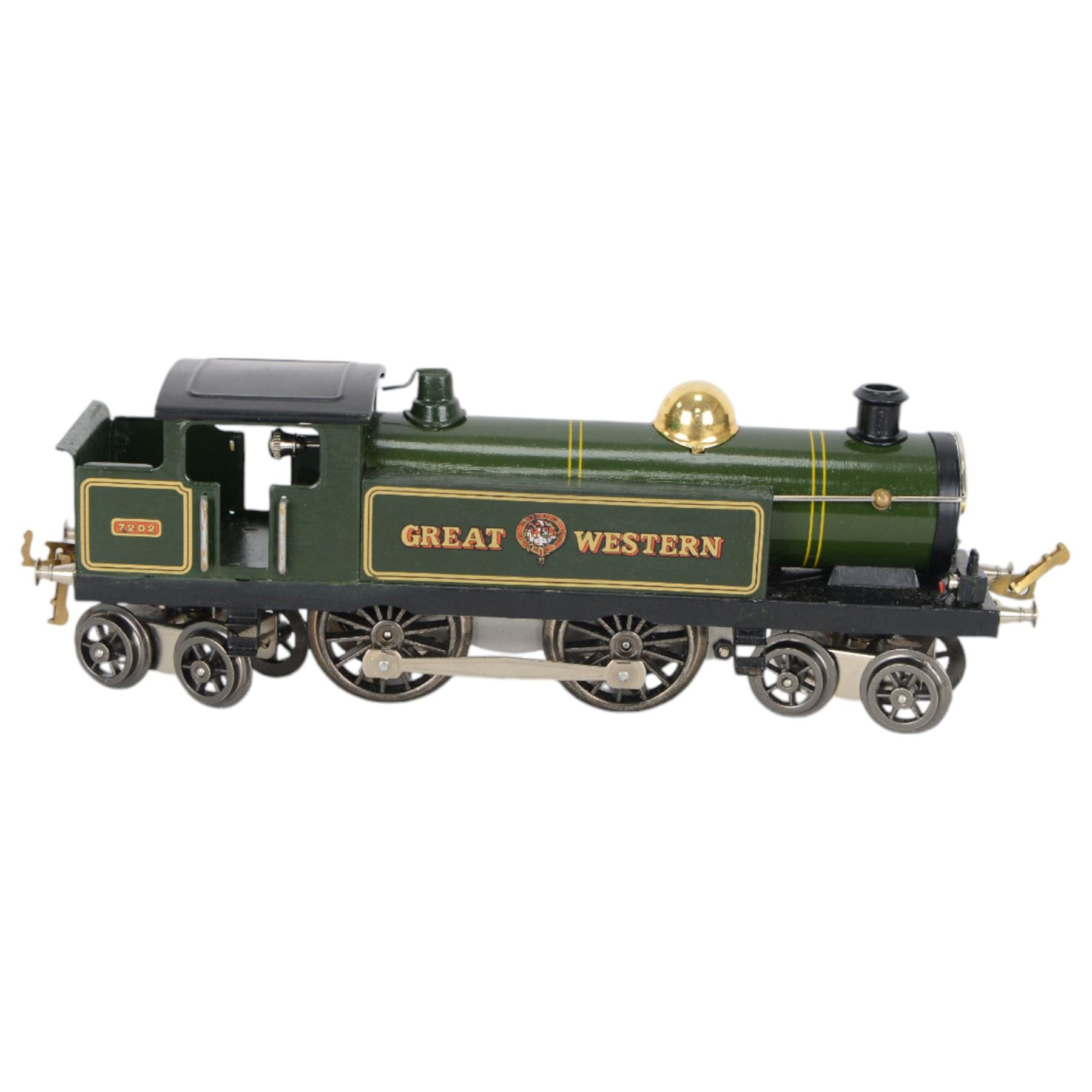 Ace Trains 0 gauge Great Western Railway Electric 4-4-4 Tank locomotive no. 7202, re-painted in green livery