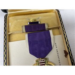 American Purple Heart Medal awarded to 32634848 Charles H. Poppo; cased with identity tags and paperwork; and Bronze Star Medal awarded to U.S. Marine Esteban T. Maranao; cased; American WWII Victory Medal and Asiatic Pacific Campaign Medal