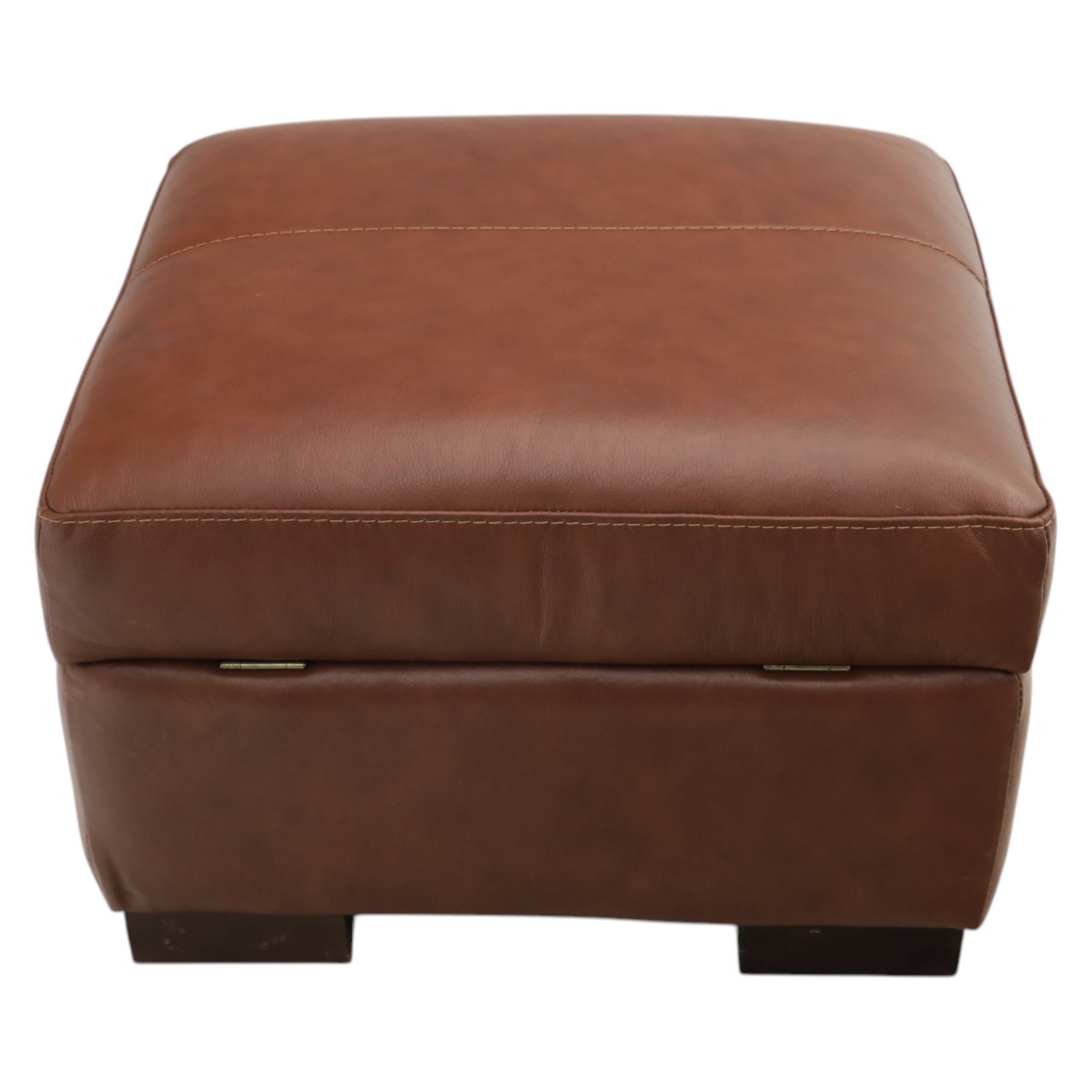 Sofology - grand two cushion three seat sofa, and matching two seater and stool with storage, upholstered in cocoa brown leather
Lengths: 210cm and 165cm