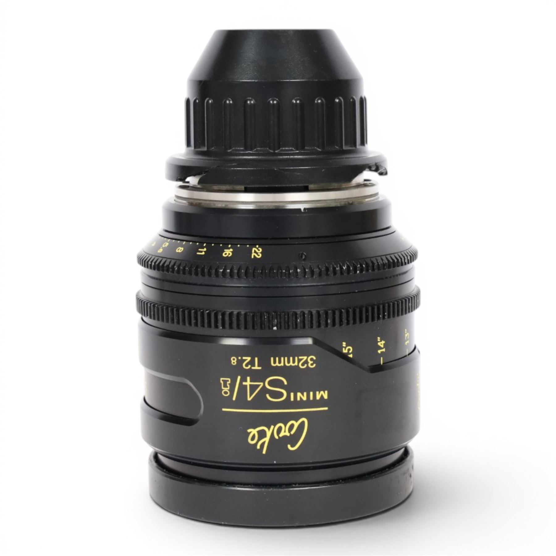 Cooke Mini S4/i 32mm T2.8 prime lens with PL mount, serial no. 8032-0714, with front and back lens caps