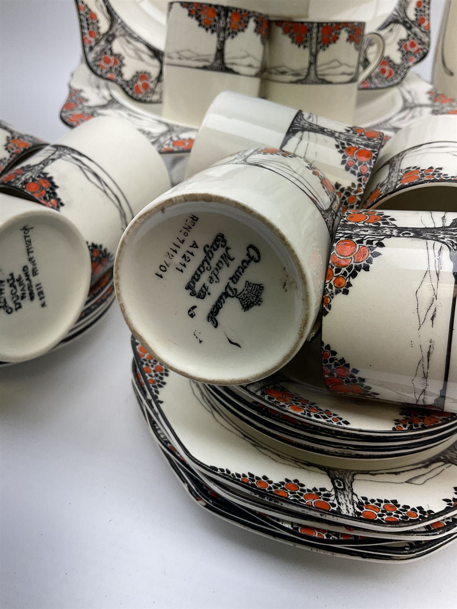 Crown Ducal tea and coffee wares decorated in the Orange Blossom