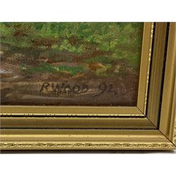 Robert Wood (British 20th century): 'The Lane Silpho' & two other North Yorkshire Farm scenes, three oils on canvas & board signed and dated (19)89/92/93, 28cm x x 44cm diminishing (3)