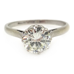  White gold brilliant cut diamond solitaire ring, stamped 18ct&Plat, diamond approx 1.16 carat  