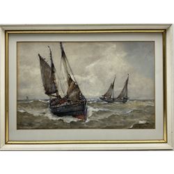 Frederick (Fred) Dade (British 1874-1908): Scarborough Yawl SH15 'Mary & Ellen', watercolour signed 32cm x 51cm