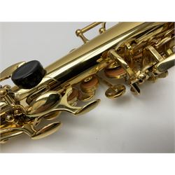 Trevor James The Horn Classic II brass straight soprano saxophone, serial no.T1255; in lightweight carrying case with accessories