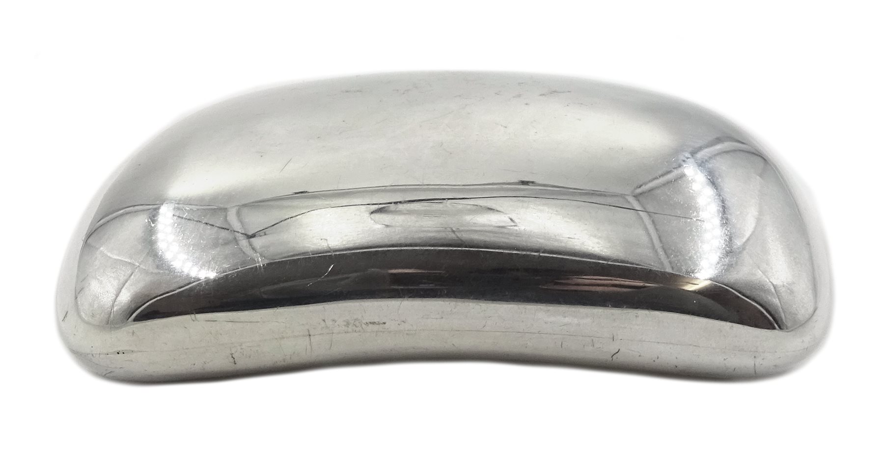 Edwardian silver curved tobacco/snuff box Deakin & Francis Ltd Birmingham 1902, L8.5cm, approx 2.5oz