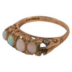 9ct gold opal ring, hallmarked 