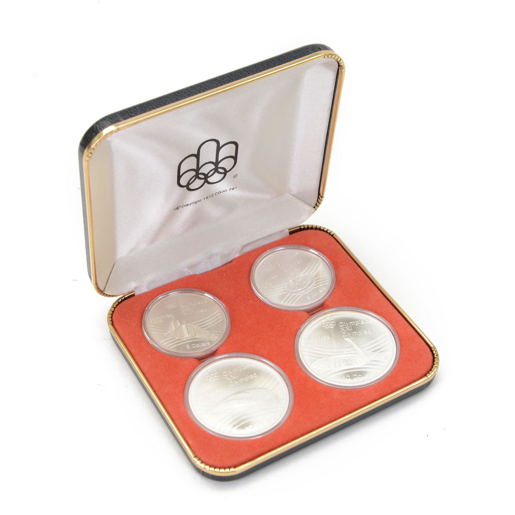 Royal Canadian Mint 1976 'Montreal Olympics' silver proof four coin set, cased