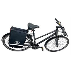 Giant Alight 2 bicycle, painted black finish with pannier 