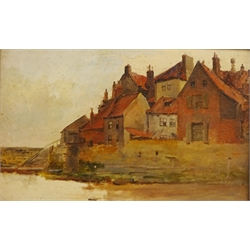  Tate Hill Pier, Whitby, 19th/early 20th century oil on board unsigned 23cm x 37cm  