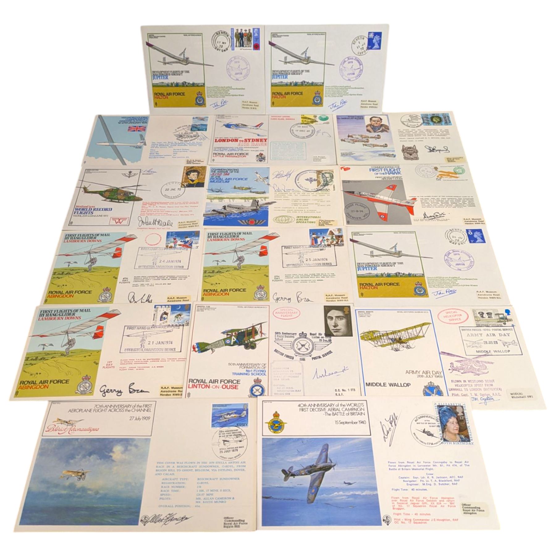 Sixteen Aviation interest signed first day or first flight stamp covers