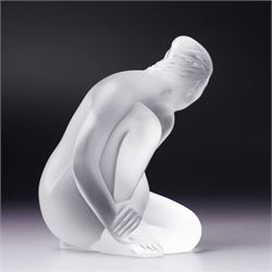 Lalique frosted glass figure 'Nude Venus' inscribed 'Lalique, France' H9.5cm
