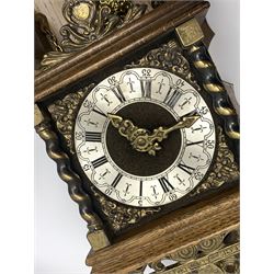 Late 20th century 'Smiths' brass bulk head type clock and a late 20th century Dutch style figural wall clock