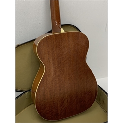 Harmony H-6303 Sovereign acoustic guitar, spruce top, mahogany body, in carrying case